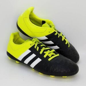 Adidas Control FXG Boys Pre-owned Black & Neon Yellow Athletic Cleats- sz. 5 1/2